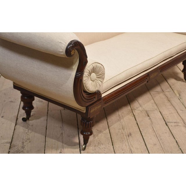 Regency Mahogany Brass Inlaid Settee For Sale - Image 10 of 14