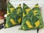Schumacher "Tropical Leaf" Épinglé Green/Yellow Down-Filled Pillows - a Pair For Sale - Image 4 of 5