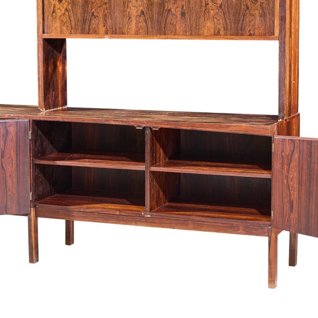 Arne Hovmand-Olsen for Mogens Kold Møbelfabrik Mid Century Danish Rosewood Credenza and Bar Hutch For Sale - Image 9 of 12