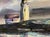 Modern landscape painting of a lighthouse. Acrylic on paper with heavy impasto, legibly signed lower right. Combined...