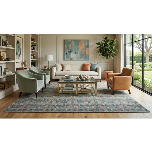 Elevate your home with this stunning Apaadana's modern Tabriz-style wool area rug. Combining classic Persian design with...