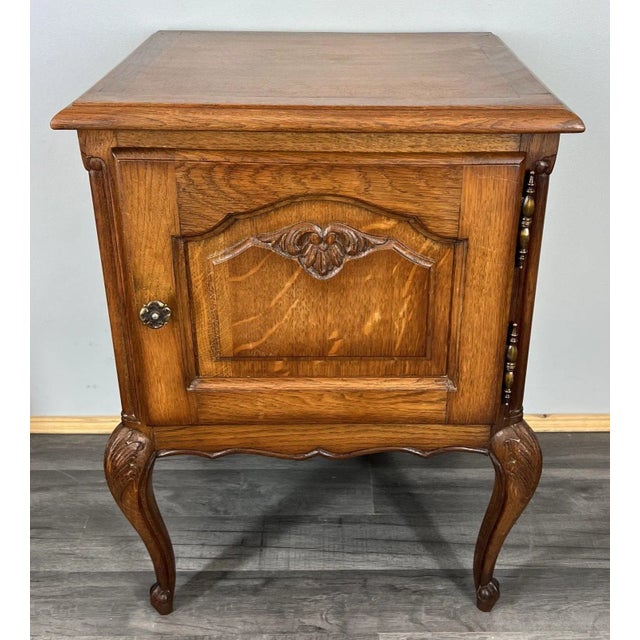 Vintage French Oak Bedside Tables, Set of 2 For Sale - Image 4 of 11