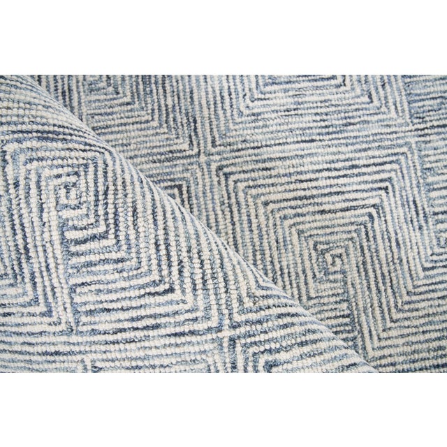 Exquisite Rugs Exquisite Rugs Caprice Tufted New Zealand Wool & Cotton Blue/Ivory Rug-12'X15' For Sale - Image 4 of 7