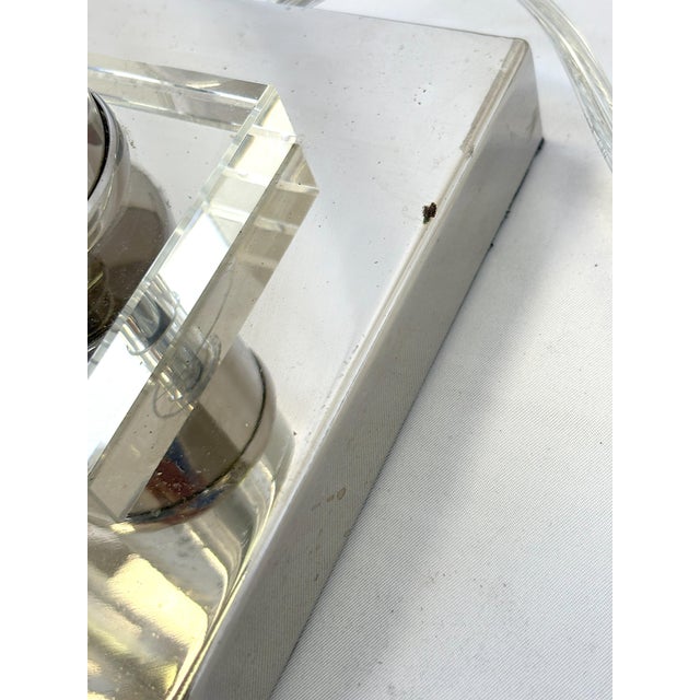 Crystal and Chrome 3-Way Led Column Lamps- A Pair For Sale - Image 11 of 12