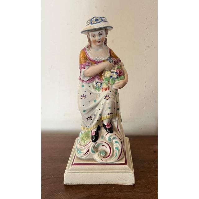 Antique 18th Century James Neale & Co. Staffordshire Pearlware Four Season Figures of Spring, Summer, Autumn & Winter Circa 1780 - a Set of 4 For Sale In New York - Image 6 of 12