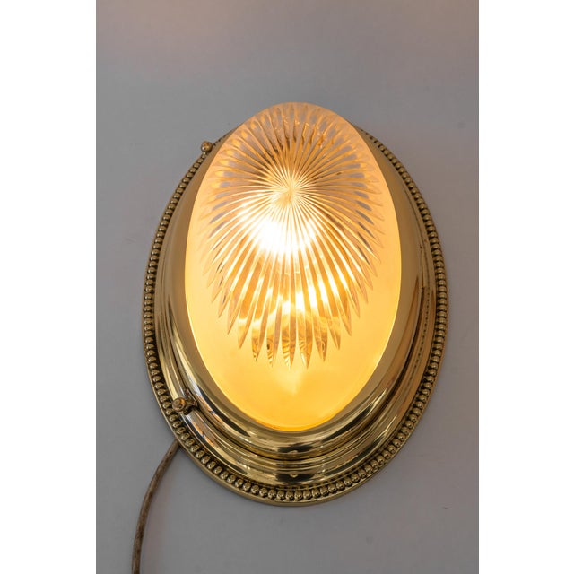 Art Deco Oval Wall Lamp with Cut Glass, Vienna, Austria, 1920s For Sale - Image 14 of 18