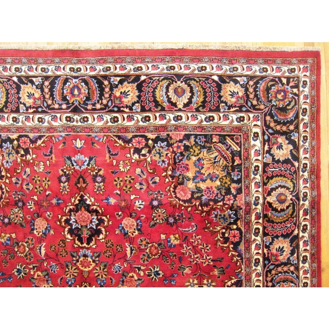 Textile Vintage Persian Meshed Oriental Rug, in Room size, w/ Central Medallion For Sale - Image 7 of 9