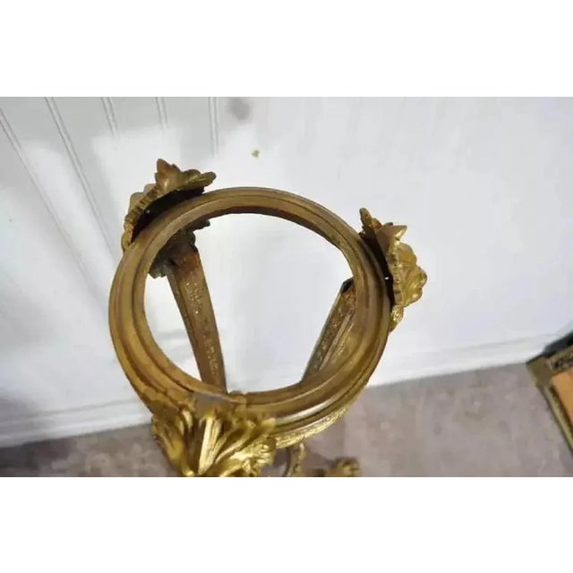 Gold 19th Century French Neoclassical Bronze Figural Lion Plant Stand Vase Pedestal For Sale - Image 8 of 10