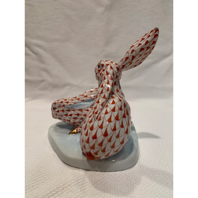 Contemporary Vintage Herend Porcelain Rabbit Figurine For Sale - Image 3 of 7