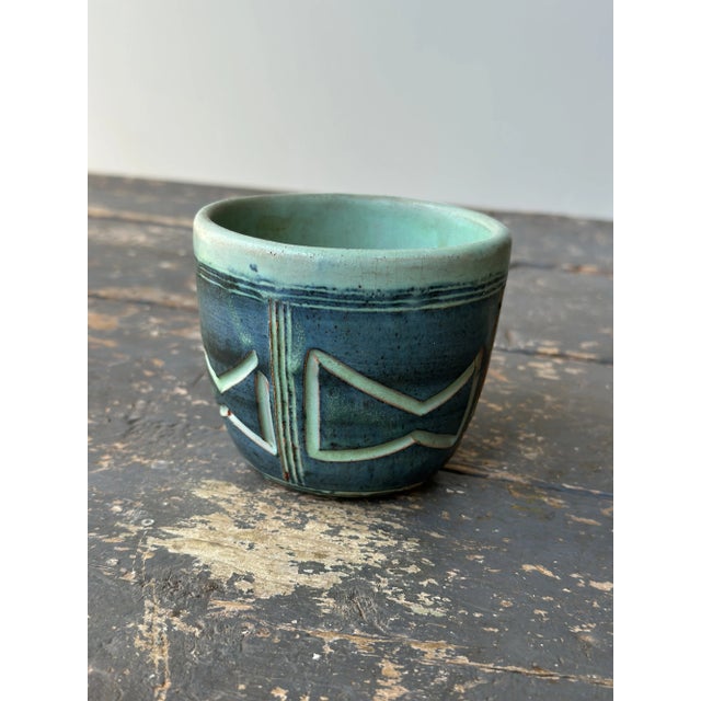 Vintage Puerto Rican Pottery Incised Glazed Vessels by Hal Lasky, a Pair, Circa 1963 For Sale - Image 10 of 17