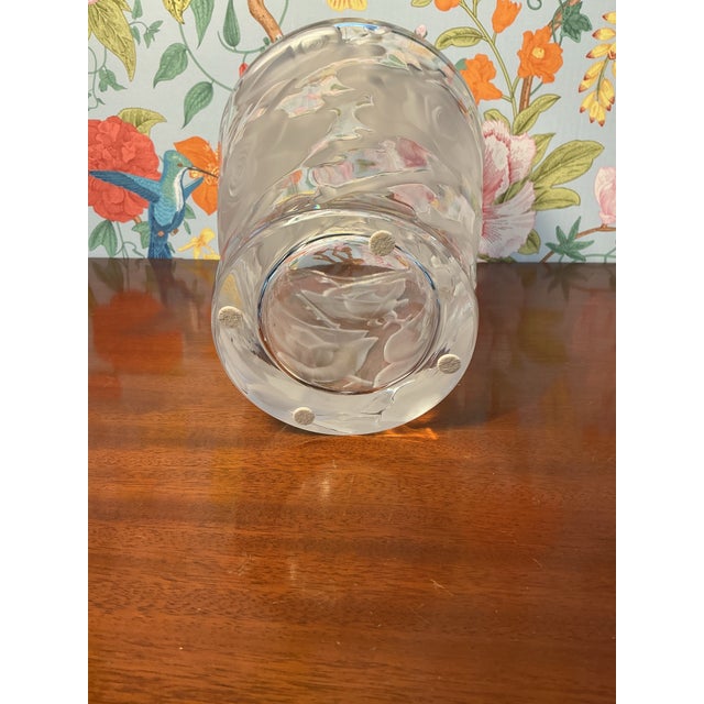 Lalique Mid 20th Century Lalique Ispahan Rose Vase For Sale - Image 4 of 4