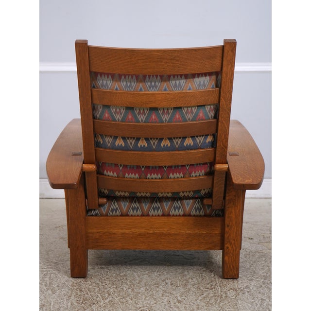 Stickley Stickley Mission Oak Morris Chair & Ottoman For Sale - Image 4 of 18