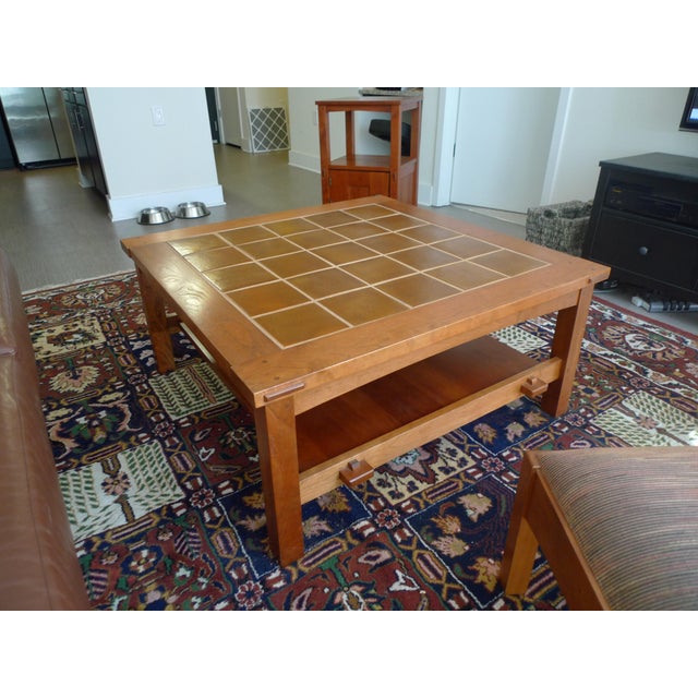 Mission Stickley Cherry TileTop Coffee/Cocktail Table Chairish