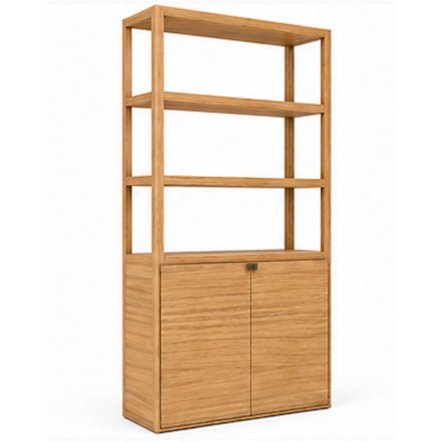 2020s 2 Pieces of Sergio Brioschi for Cecchini Italia Solid Zebrawood Architectural Bookcase or Display Cabinet – Made in Italy For Sale - Image 5 of 15