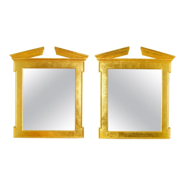 Modern Regency Style Giltwood Mirrors - a Pair For Sale