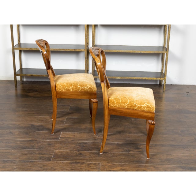 Pair of Austrian Biedermeier 19th Century Side Chairs with Carved Open Backs For Sale - Image 11 of 12