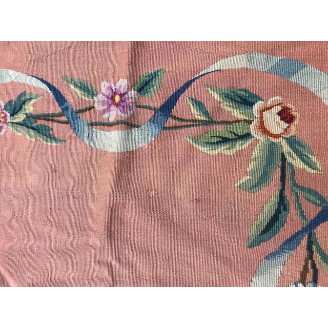 Small Antique Aubusson Flat Rug Tapestry For Sale - Image 5 of 10