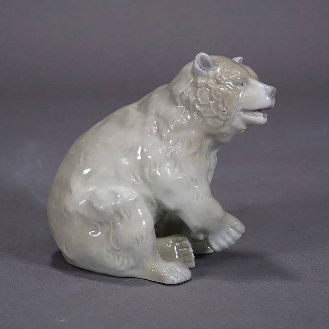 Victorian Vintage Porcelain Bear Statue, Germany, ca 1950s For Sale - Image 3 of 6