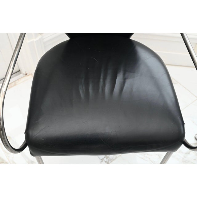 Metal Pair of Dia Arm Chairs - Design Institute of America - Postmodern 1990's Dining Chairs For Sale - Image 7 of 8