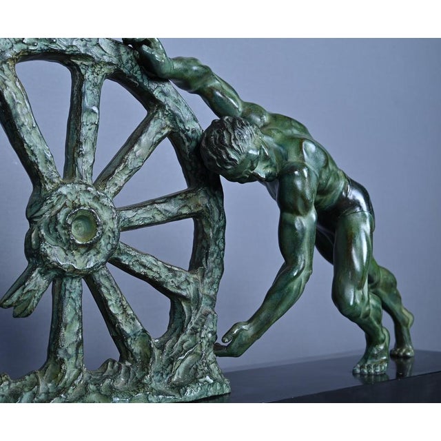 Black Art Deco Allegory of Strength, 1940, Bronze For Sale - Image 8 of 16