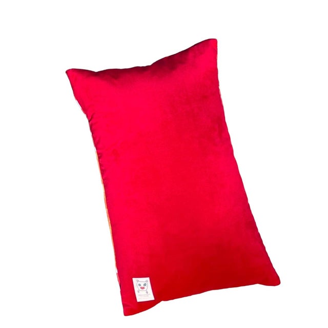 2020s Velvet "Orange Crush" Cheetos Custom Made Feather Down Pillow For Sale - Image 5 of 5