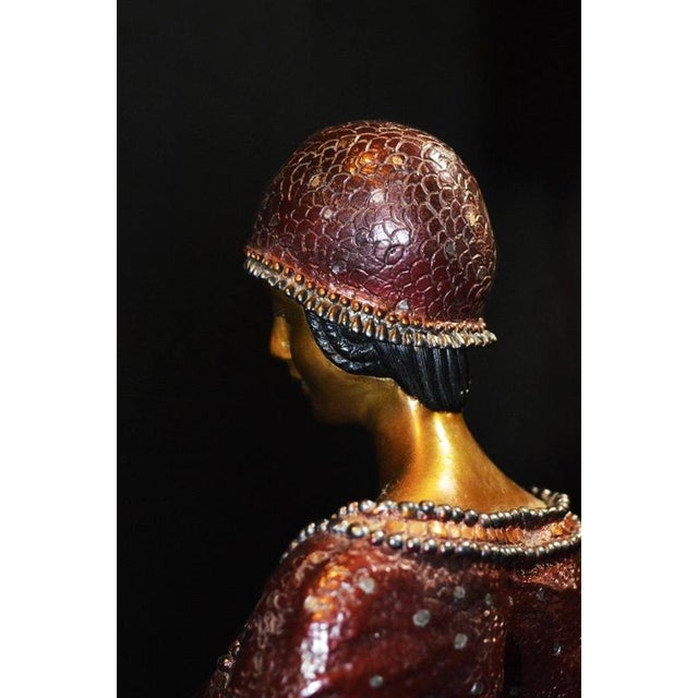 after Demetre Chiparus, Art Deco Sculpture, Bronze and Marble For Sale - Image 18 of 18