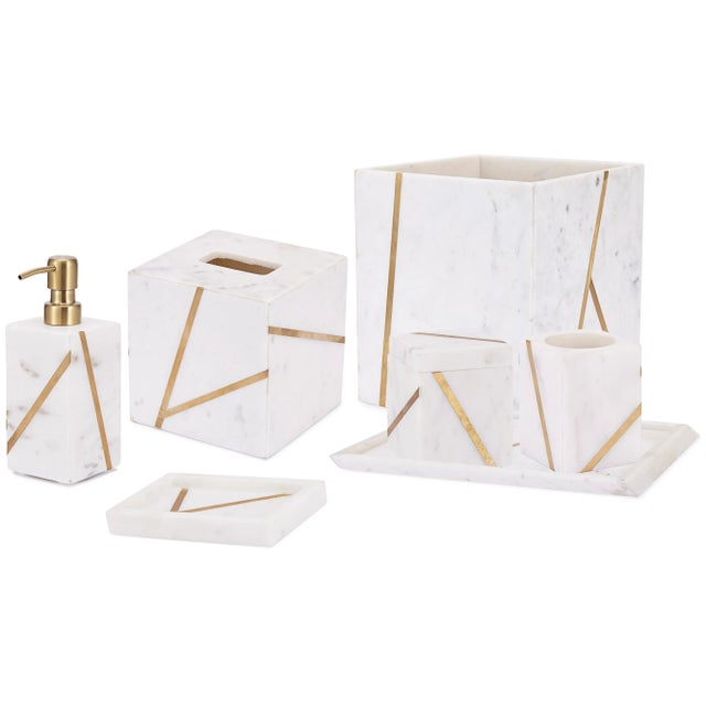 Exceptionally elegant and sophisticated, our Marble Brass accessories have been crafted from luxe marble with brass inlay...