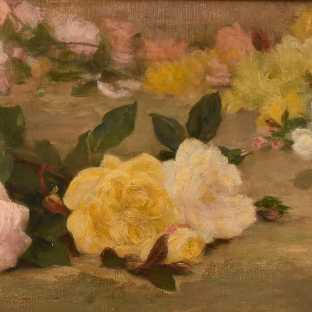Achille Théodore Cesbron, Jeté De Roses,19th Century, Oil Painting on Canvas, Framed For Sale - Image 3 of 10