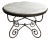 Hollywood Regency Scrolled Steel and Marble Round Dining Table For Sale