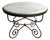 Mid 20th Century Hollywood Regency Scrolled Steel & Marble Dining Table For Sale