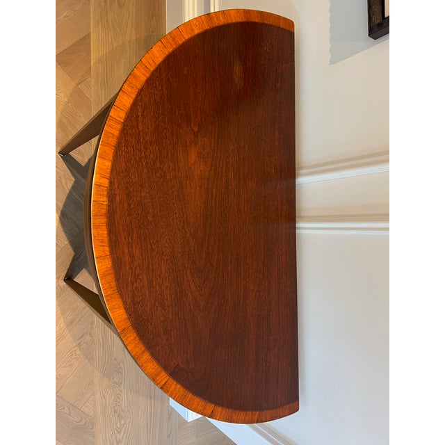 Wood Early 20th Century Demi-Lune Mahogany Tables - a Pair For Sale - Image 7 of 8