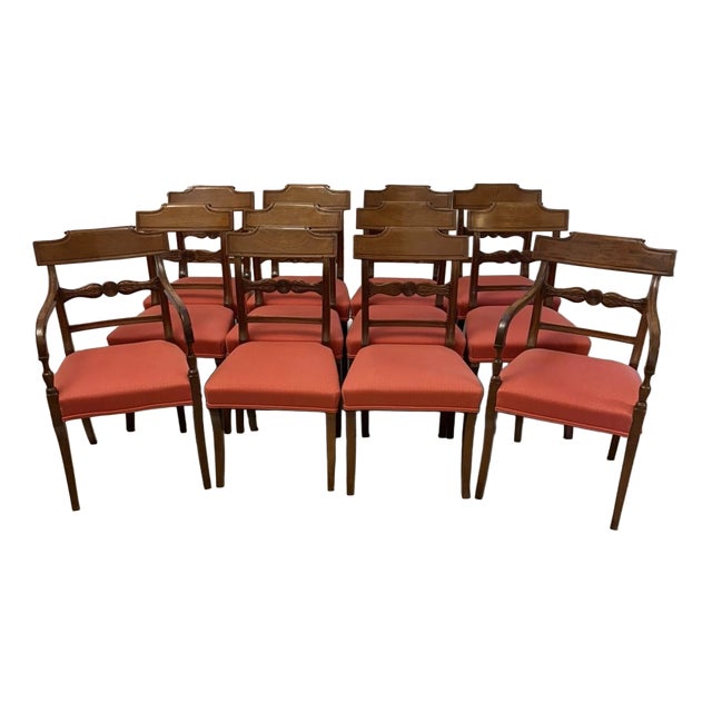 Antique Regency Mahogany Dining Chairs, 1830, Set of 12 For Sale