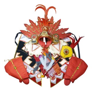 Bahamian Junkanoo Festival Parade Costume Red Headdress Outfit Dance Masks For Sale