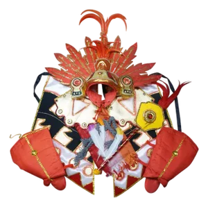 Bahamian Junkanoo Festival Parade Costume Red Headdress Outfit Dance Masks