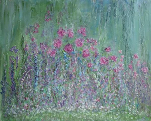 "June Border" Contemporary Impressionist Painting by Carolyn Miller
