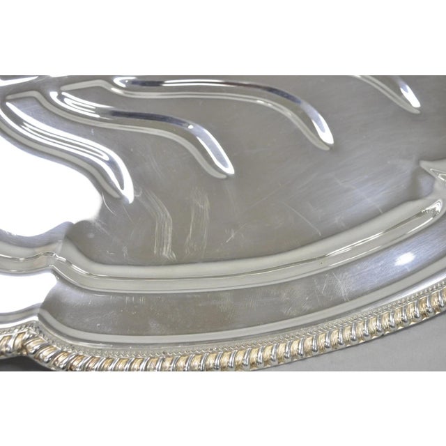 Vintage English Regency Silver Plated Meat Cutlery Serving Platter Tray by Lb For Sale - Image 11 of 13