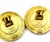 Chanel 1990s Chanel Gold Plated CC White Disc Clip on Earrings - 2 Pieces For Sale - Image 4 of 4