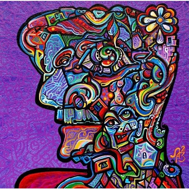 Alexander Arshansky, Cubist Abstract Painting "Tired of Guessing" For Sale