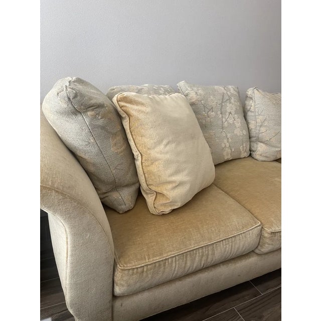 Baker Yellow Upholstered Sofa For Sale - Image 9 of 12