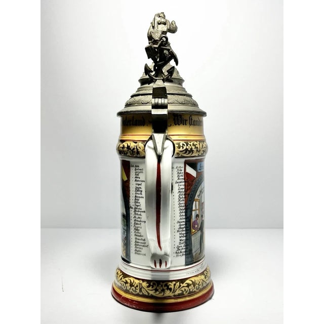 Antique German Regimental Lithophane Beer Stein For Sale - Image 4 of 18