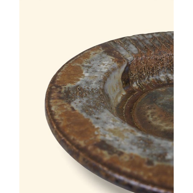 Brown Brutalist Plate by Axella, Denmark, 1970s For Sale - Image 8 of 10