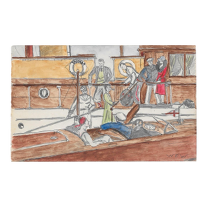 1943 William Wood Nautical Watercolor