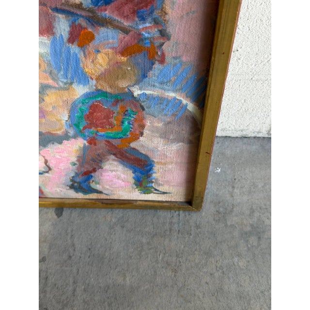 Textile Jens Peter Groth-Jensen Oil Painting on Canvas Danish 1985 For Sale - Image 7 of 10