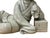 Ceramic Chinese Vintage Finish Off White Porcelain Reclining Kwan Yin , Bodhisattva Statue For Sale - Image 7 of 13