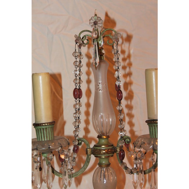 19th Century Antique F&c Osler Style Cut & Frosted Crystal Table Lamp For Sale - Image 4 of 11