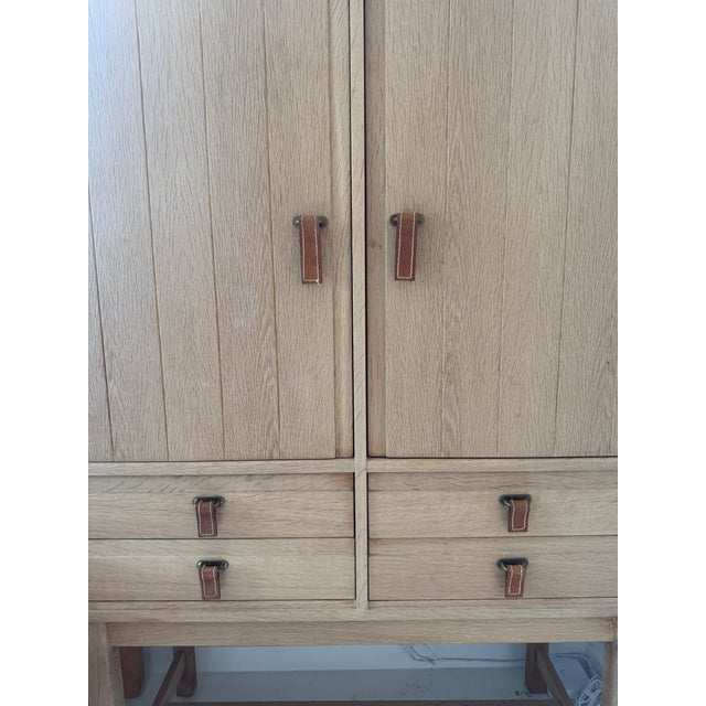 Kurt Ostervig Oak Cabinet With Leather Pulls For Sale - Image 10 of 18