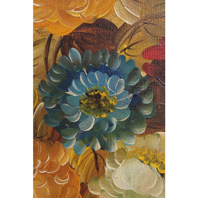 Stunning Artist Signed Still Life Oil Painting on Canvas For Sale - Image 16 of 17