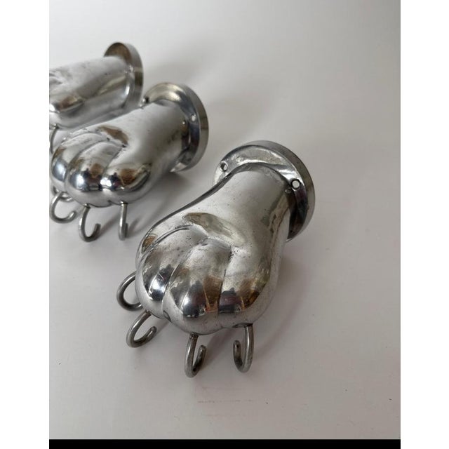 Polished Aluminum Shape of Lion Paws Towel Holders, 1980s, Set of 3 For Sale - Image 3 of 11