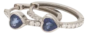 0.55 CT Natural blue sapphire and 0.18 diamond earrings in 14k gold