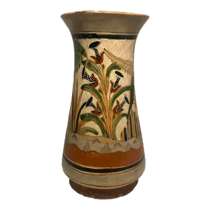 1935 Tonala Jalisco Barro Petatillo Pottery Hand Painted Vase
